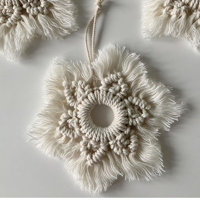 Home Textiles & Decorations - Nordischer Stil Handgewebter Baumwoll-Stern Wandbehang Weihnachtsdekoration