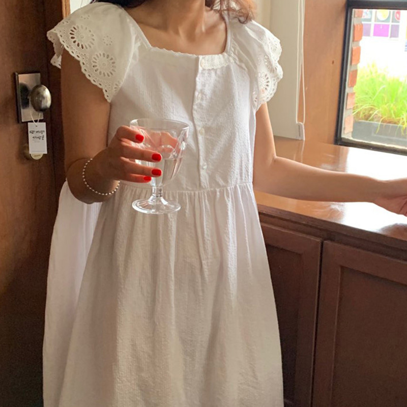 Home Textile - Korea Kawaii Lounge-Nachtkleid Sommer Süßes Mädchen-Nachthemd