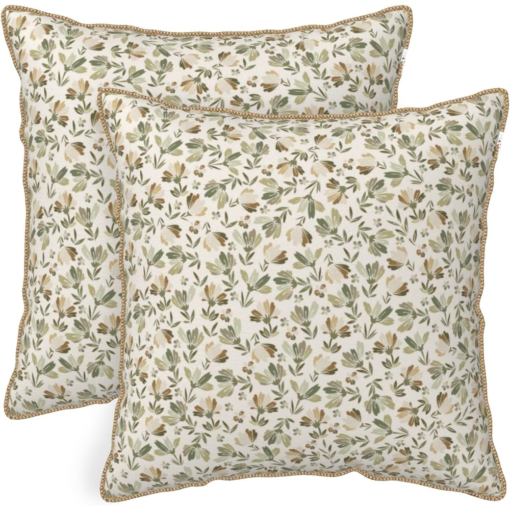 Salbeigrün-Beige-Blumenmuster- – Pillow Insert 18X18 Bewertung und Preis